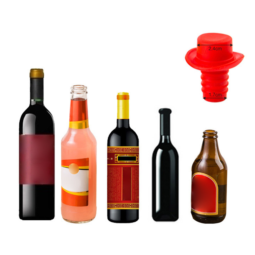 Wine Beer Hat - 5 Peças de Rolhas de Silicone