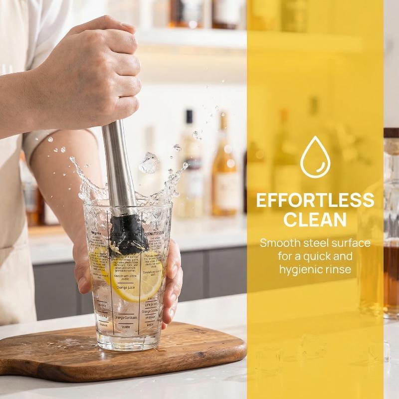 Muddler Cocktail Bar - Martelo de Gelo Reforçado para Coquetéis,