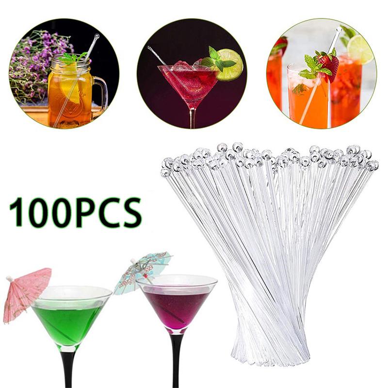 Muddler Cocktail Bar - 100 Peças de Mexedores de Plástico
