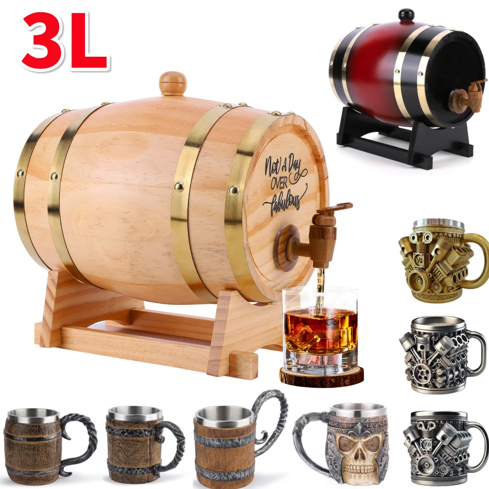 Barril de uísque de madeira 3l - Wine Beer Whiskey avaliação e preço
