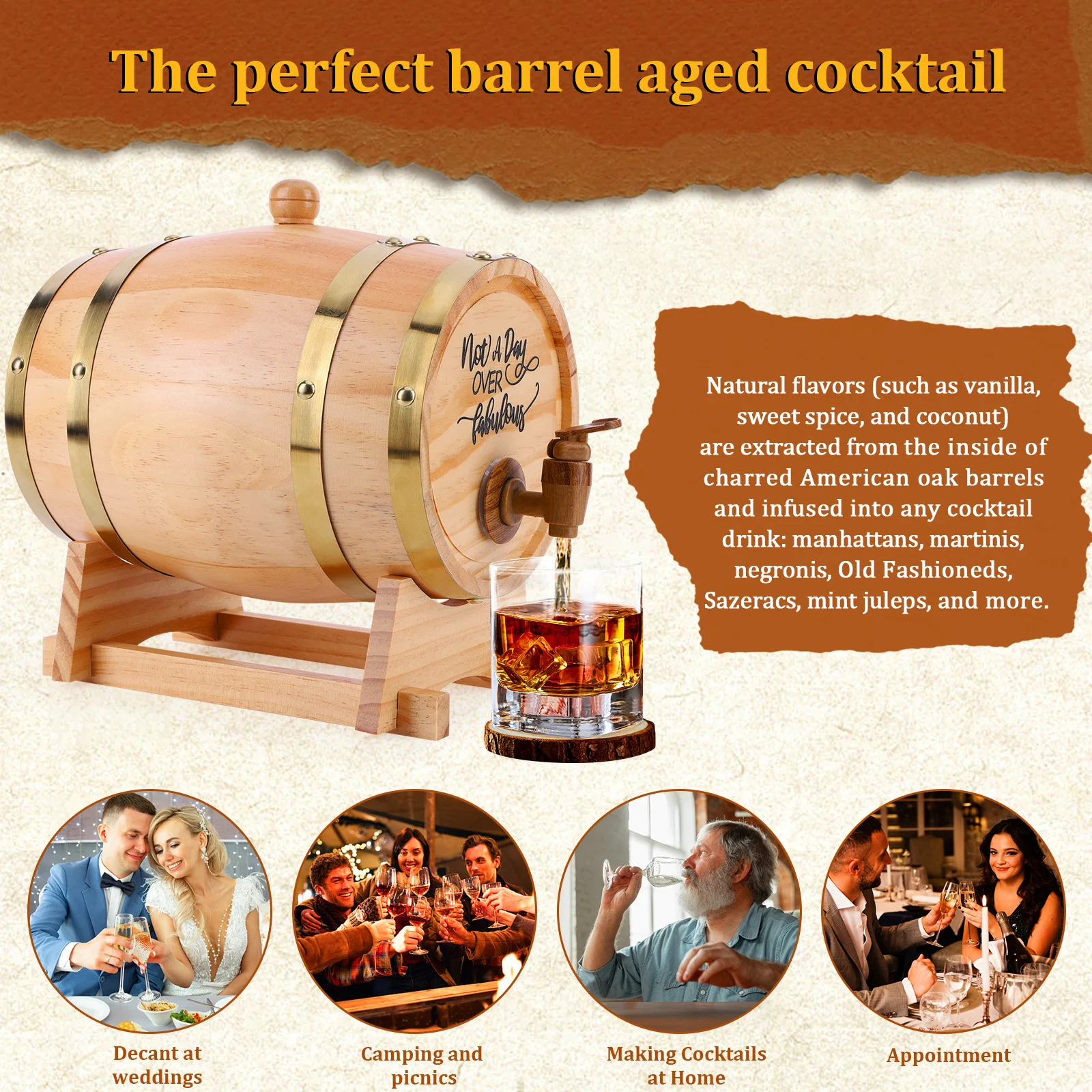 Barril de uísque de madeira 3l - Wine Beer Whiskey avaliação e preço