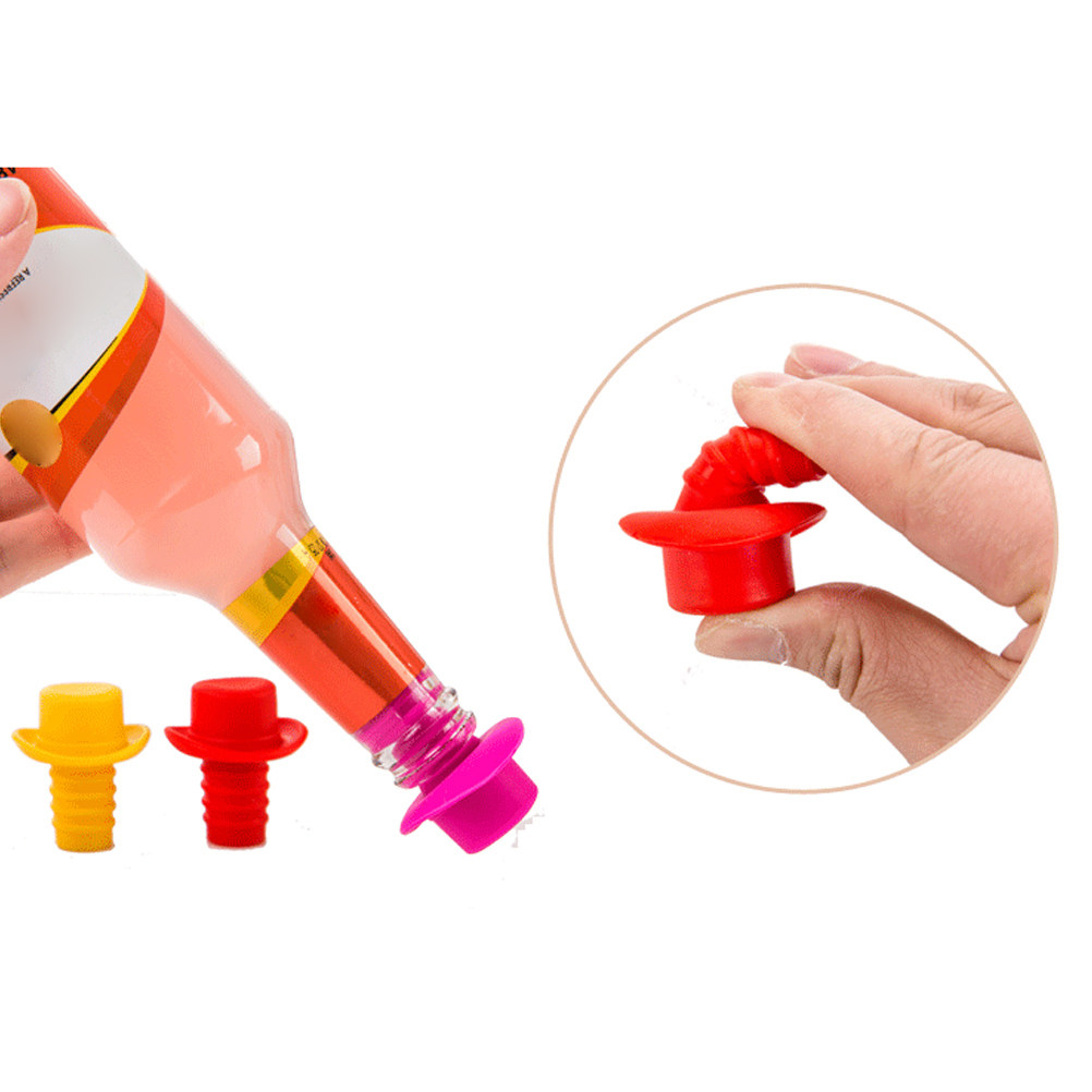 5 Peças de Rolhas de Silicone  - Wine Beer Hat avaliação e preço