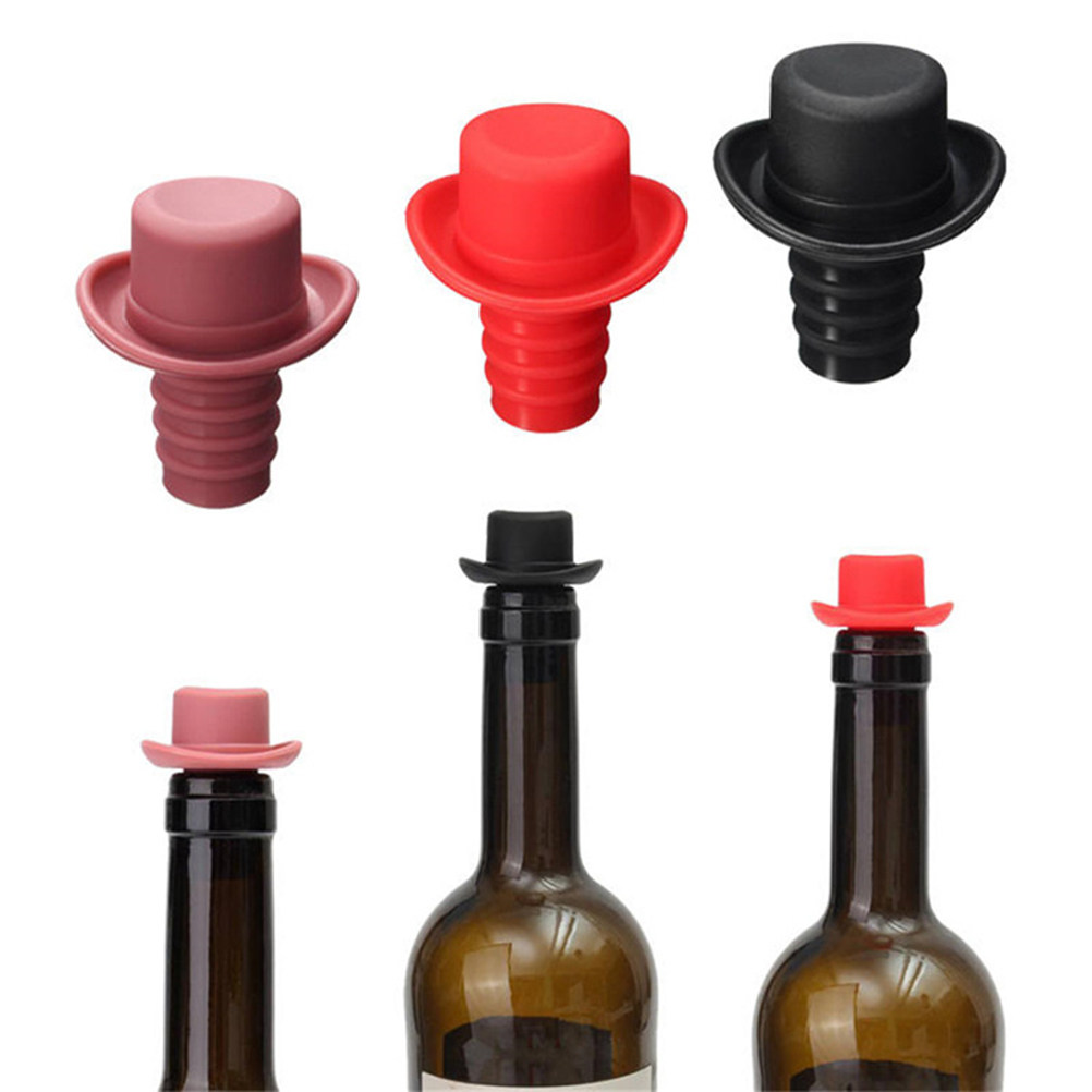 5 Peças de Rolhas de Silicone  - Wine Beer Hat avaliação e preço