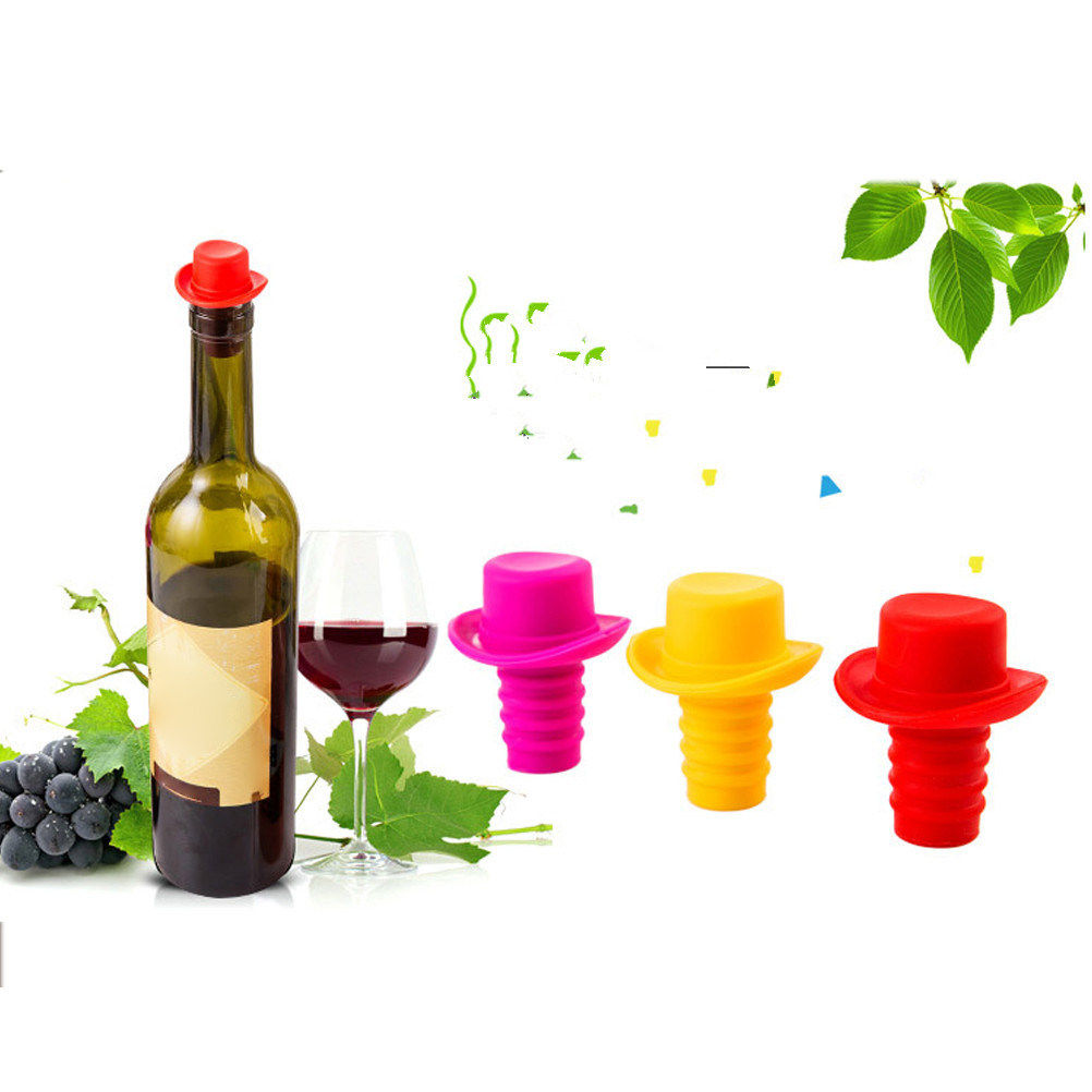 5 Peças de Rolhas de Silicone  - Wine Beer Hat avaliação e preço