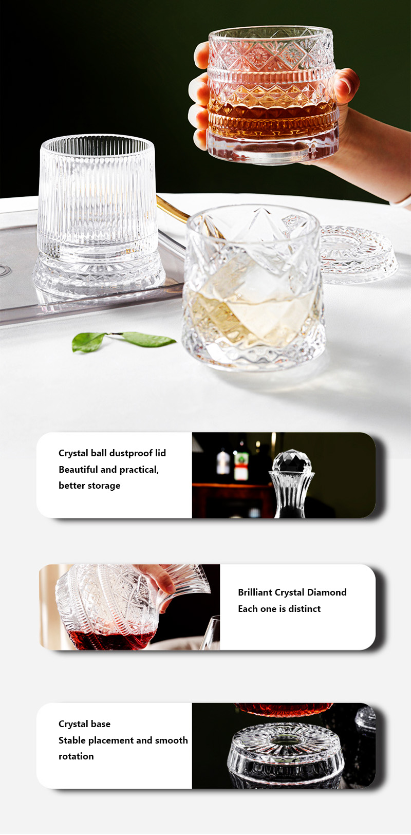 Decantador de vinho giratório  - Wine Beer Whiskey avaliação e preço