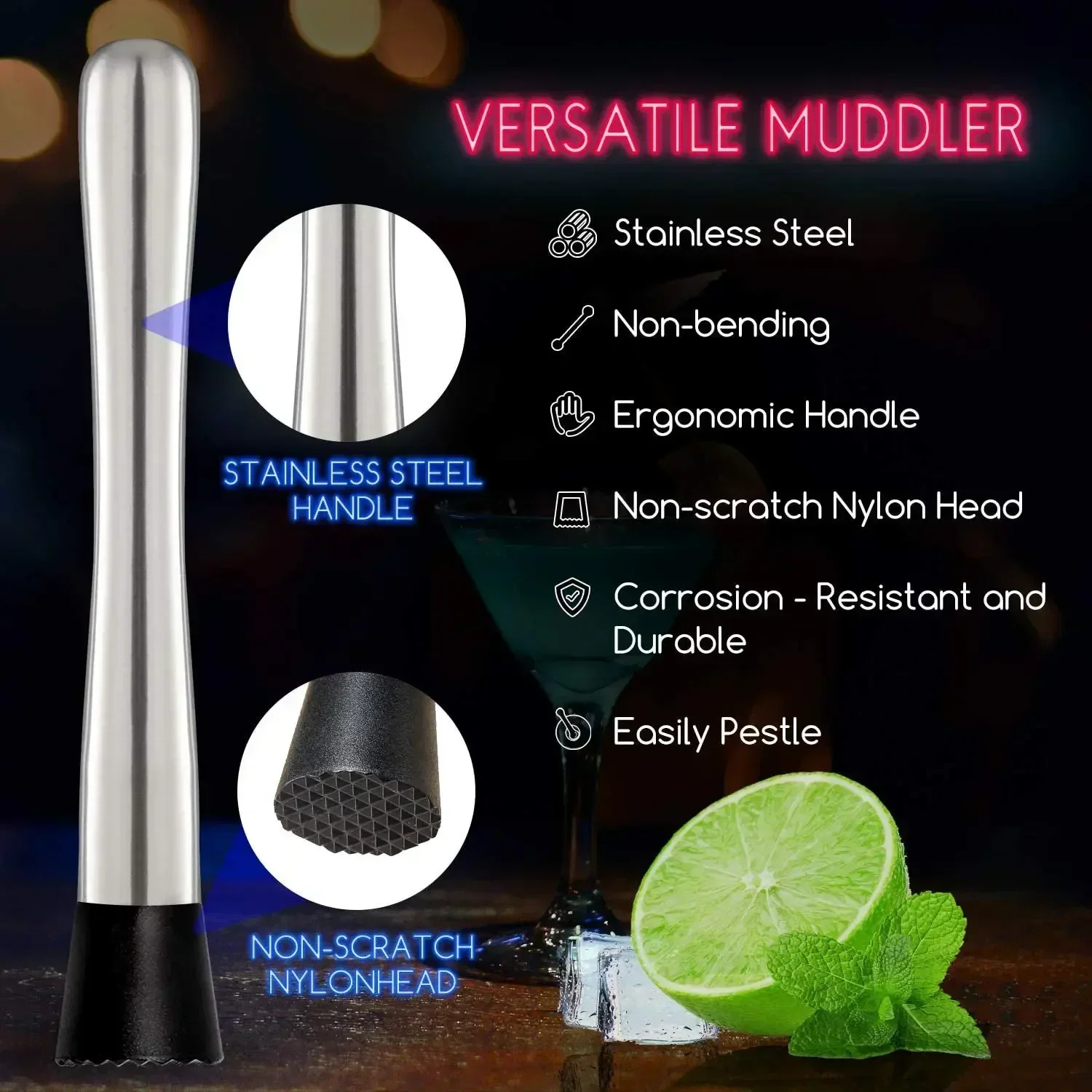Conjunto de cocktail muddler d - Muddler Cocktail Bar avaliação e preço
