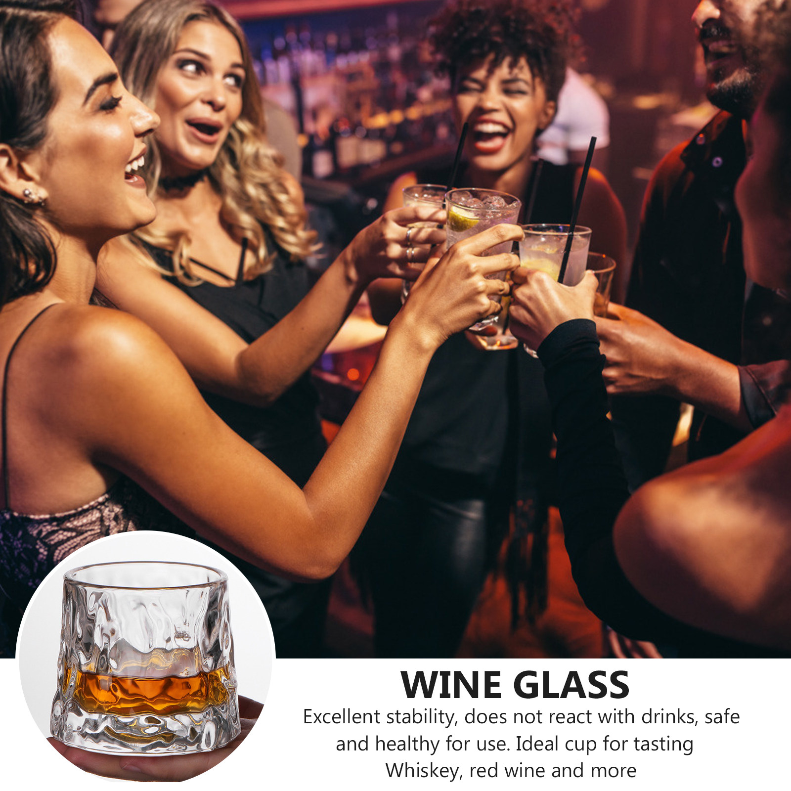 1 Copo de Vinho Martelado Prem - Wine Beer Whiskey avaliação e preço
